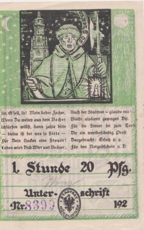 Реверс банкноты 42 золотых пфеннингов (Германия) 1923 года