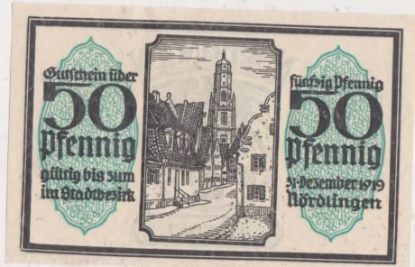 Реверс банкноты 50 fenigów (Niemcy) 1918