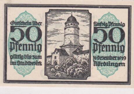 Реверс банкноты 50 fenigów (Niemcy) 1918
