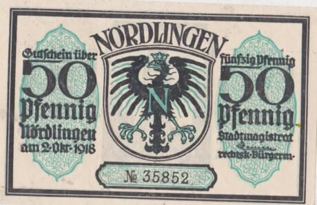 Аверс банкноты 50 fenigów (Niemcy) 1918