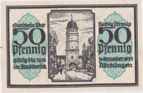 Реверс банкноты 50 fenigów (Niemcy) 1918