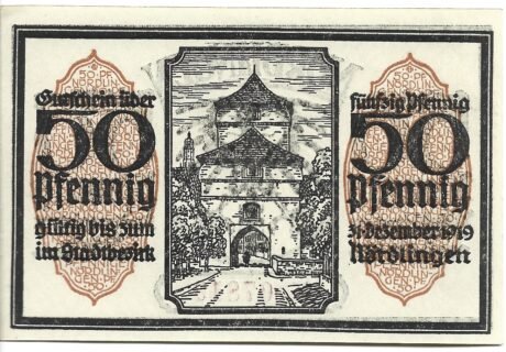 Реверс банкноты 50 fenigów (Niemcy) 1918