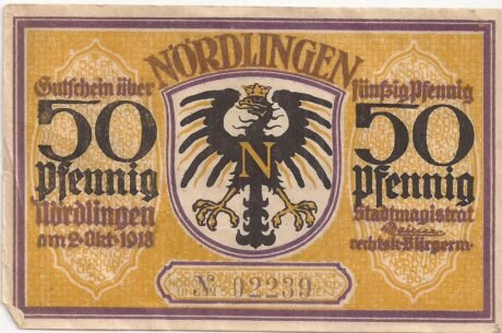 Аверс банкноты 50 fenigów (Niemcy) 1918