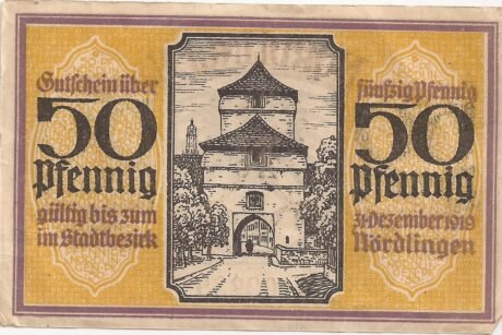 Реверс банкноты 50 fenigów (Niemcy) 1918