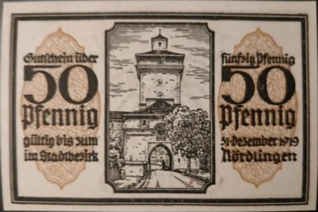 Реверс банкноты 50 fenigów (Niemcy) 1918