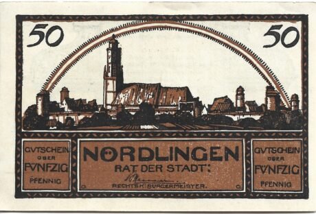 Аверс банкноты 50 fenigów (Niemcy) 1920