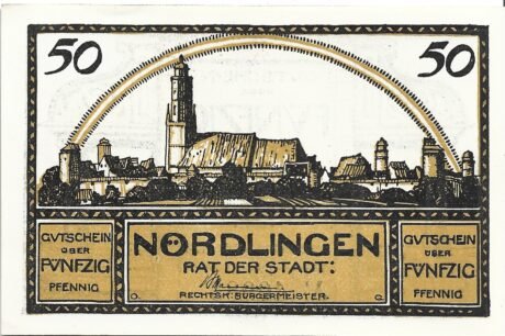 Аверс банкноты 50 fenigów (Niemcy) 1920