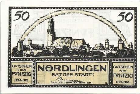 Аверс банкноты 50 fenigów (Niemcy) 1920