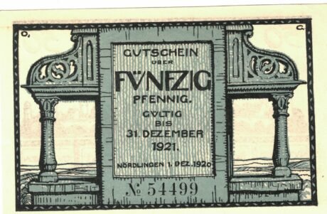 Реверс банкноты 50 fenigów (Niemcy) 1920
