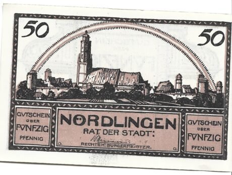 Аверс банкноты 50 fenigów (Niemcy) 1920