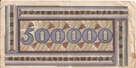 Реверс банкноты 500000 marek (Niemcy) 1923