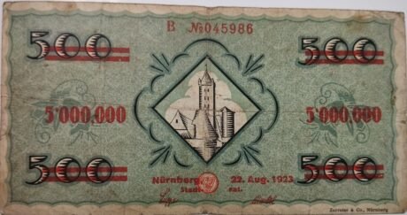 Реверс банкноты 5000000 marek (Niemcy) 1923