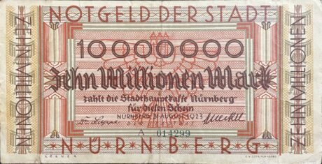 Аверс банкноты 10000000 marek (Niemcy) 1923