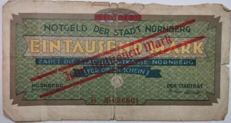 Аверс банкноты 10 000 000 marek Nadruk powyżej 1000 marek (Niemcy) 1923