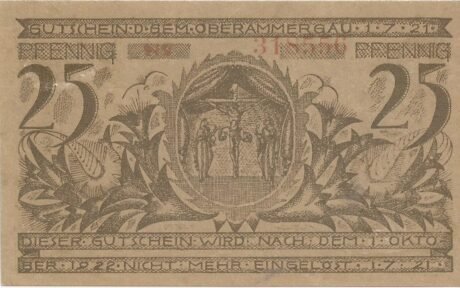 Аверс банкноты 25 fenigów (Niemcy) 1921