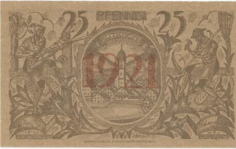Реверс банкноты 25 fenigów (Niemcy) 1921