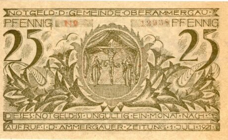 Аверс банкноты 25 fenigów (Niemcy) 1921