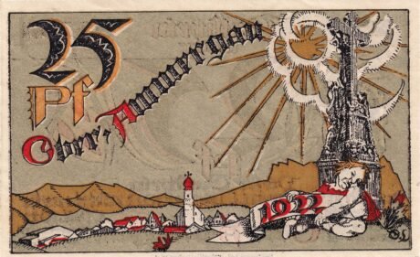 Реверс банкноты 25 fenigów (Niemcy) 1921