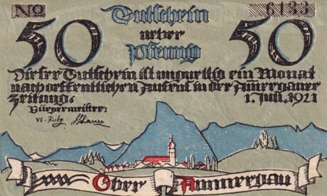 Аверс банкноты 50 fenigów (Niemcy) 1921
