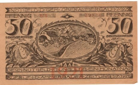 Аверс банкноты 50 fenigów (Niemcy) 1921