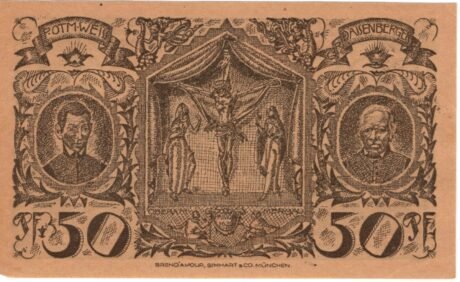 Реверс банкноты 50 fenigów (Niemcy) 1921