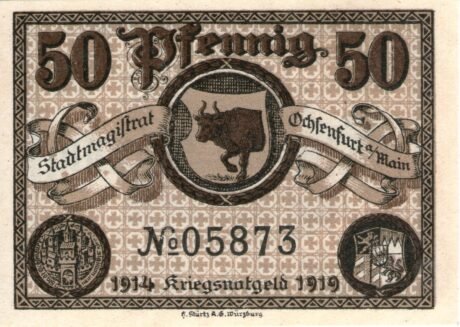 Реверс банкноты 50 fenigów (Niemcy) 1919