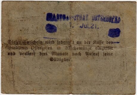 Реверс банкноты 25 пфеннигов (Германия) 1917 года