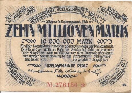 Аверс банкноты 10000000 marek (Niemcy) 1923