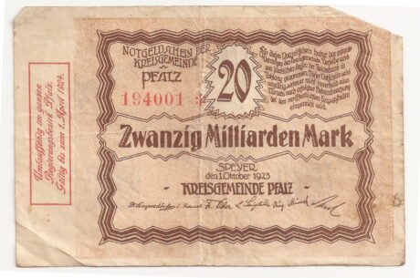 Аверс банкноты 20000000000 marek (Niemcy) 1923