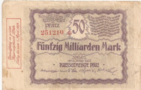 Аверс банкноты 50000000000 marek (Niemcy) 1923