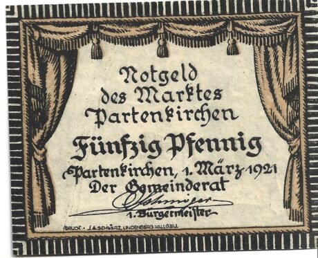 Аверс банкноты 50 fenigów (Niemcy) 1921