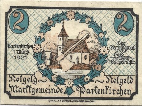 Аверс банкноты 2 marki (Niemcy) 1921