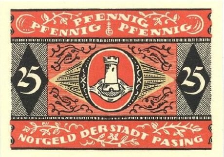 Реверс банкноты 25 fenigów (Niemcy) 1921