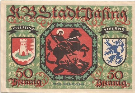 Реверс банкноты 50 fenigów (Niemcy) 1918