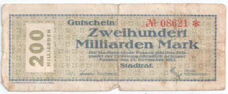 Аверс банкноты 2000000000000 marek (Niemcy) 1923