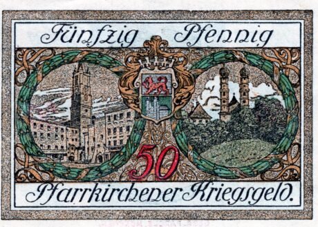 Реверс банкноты 50 fenigów (Niemcy)