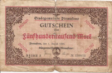 Аверс банкноты 500000 marek (Niemcy) 1923