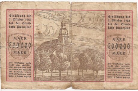 Реверс банкноты 500000 marek (Niemcy) 1923