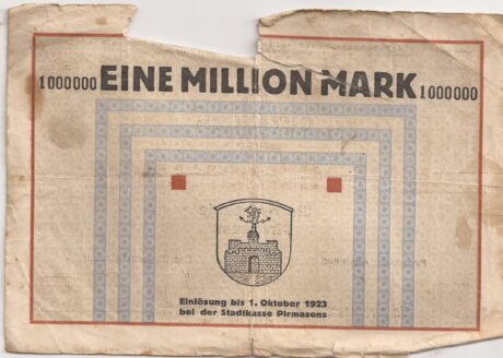 Реверс банкноты 1000000 марок (Германия) 1923 года