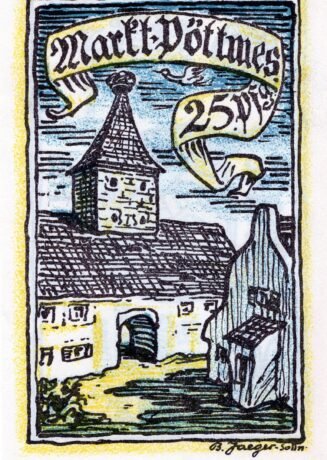 Реверс банкноты 25 fenigów (Niemcy) 1921