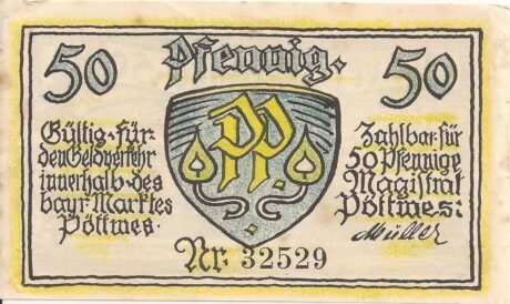 Аверс банкноты 50 fenigów (Niemcy) 1921