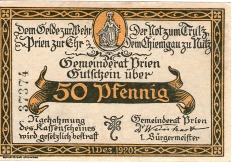 Аверс банкноты 50 fenigów (Niemcy) 1920
