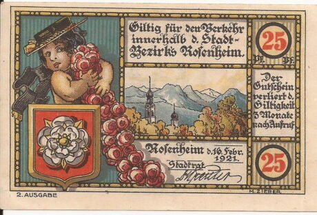 Аверс банкноты 25 fenigów (Niemcy) 1921