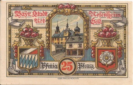 Реверс банкноты 25 fenigów (Niemcy) 1921