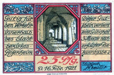 Аверс банкноты 25 пфеннигов (Германия) 1921 года