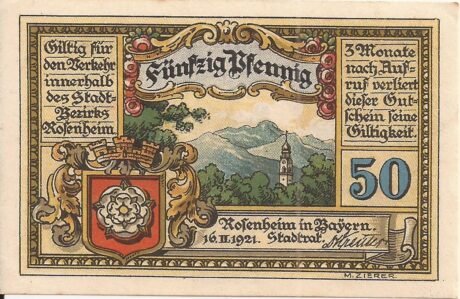 Аверс банкноты 50 fenigów (Niemcy) 1921