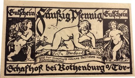 Аверс банкноты Moneta 50 fenigów Fritz Merbach, Schafhof (Niemcy), 1921