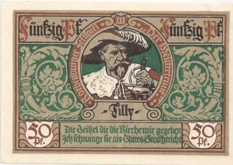 Реверс банкноты 50 fenigów (Niemcy) 1921