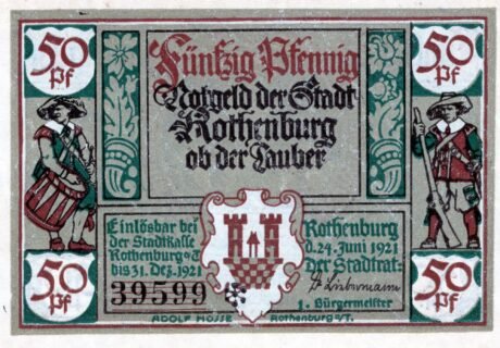 Аверс банкноты 50 fenigów (Niemcy) 1921