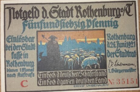 Аверс банкноты 75 пфеннигов (Германия) 1921 года